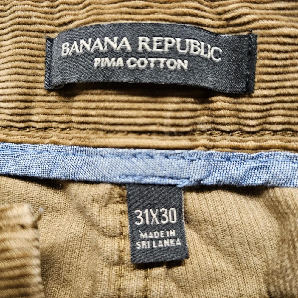 Banana Republic Mens 31x30 Corduroy‎ Pants Tan Pima Cotton Straight Leg 5-Pocket
